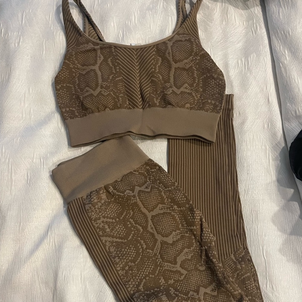 Snake Athleisure Set- Nude|Sand Color Small